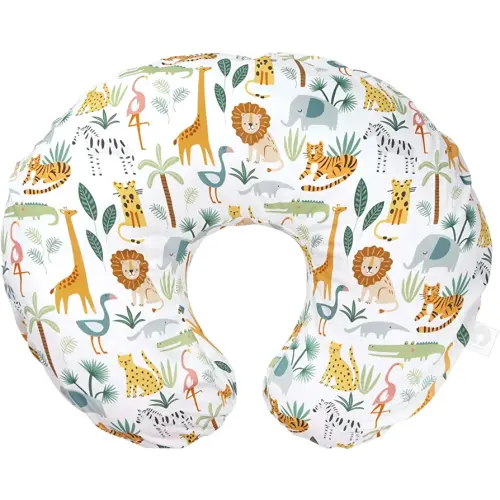 Boppy Original Nursing Pillow, Colorful Wildlife, Ergonomic Nursing Essentials for Bottle and Breastfeeding, Firm Fiber Fill, with Removable Pillow Cover, Machine Washable