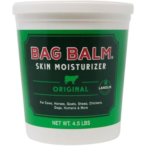 Bag Balm Vermont's Original Hand & Skin Moisturizer, Cracked Heels Treatment, Dry Hands & Dogs Ointment - 72oz Pail