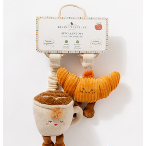 2 Pack Mini Market Brunch Stroller Toys - Coffee & Croissant