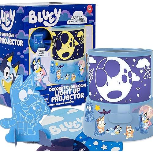 Bluey Decorate Your Own Light Up Projector, Night Light for Kids Stickers, Toys, Kids Night Light, Toddler Activities, Toddler Crafts, Night Light Projector, Cute Night Light