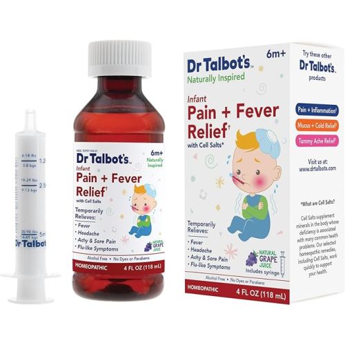 Dr. Talbot's Infant Pain and Fever Relief Liquid Medicine - 4 fl oz - 6+ Months - Grape Juice Flavor - No Alcohol, Dyes, or Parabens - Baby Essentials