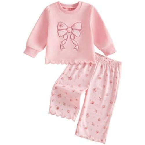 FYBITBO Toddler Baby Girl Clothes 6 9 12 18 24 Months Sweatshirt Pants Sets