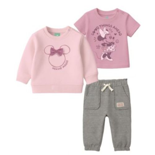 Baby Girls' Minnie Mouse Sweatshirt, T-Shirt and Pants, 3-Piece Set