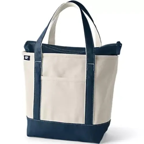 Medium 5 Pocket Open Top Canvas Tote Bag | Lands' End