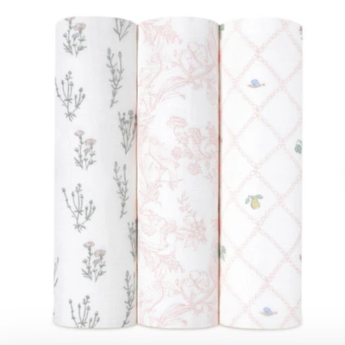 French Floral Silky Soft Swaddle 3 Pack | aden + anais