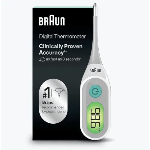 Braun Digital Thermometer, Clinically Accurate, Color Coded Fever Guidance for Baby, Toddlers, Kids & Adults, Oral, Rectal or Underarm use, No 1 Brand Recommended by Pediatricians