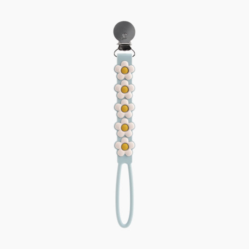 Loulou Lollipop Silicone Pacifier Clip - Daisy Blue