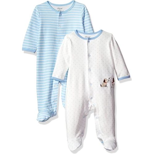 Little Me Baby Boys' and Girls' 100% Cotton 2-Pack Footies