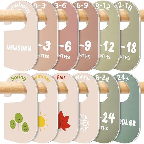 12 Pack Baby Closet Dividers, Durable-Sided Baby Size Closet Dividers