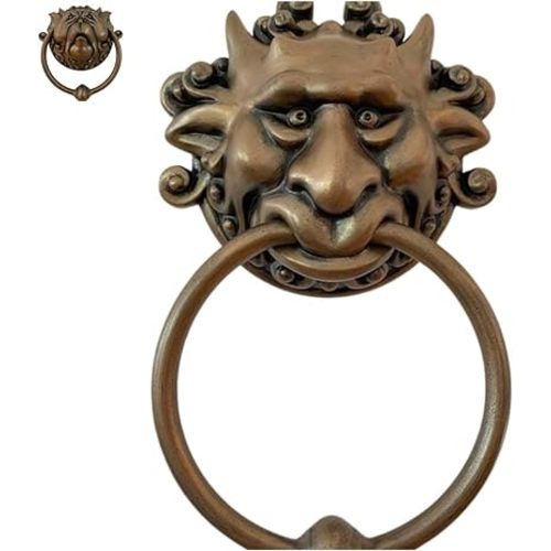 3D Labyrinth Front Door Knocker – Antique Bronze Handle Knobs, Resin Gothic Handle, Whimsical Door Sculpture for Outdoor – Antique Wall Hanging Home Decor (A)