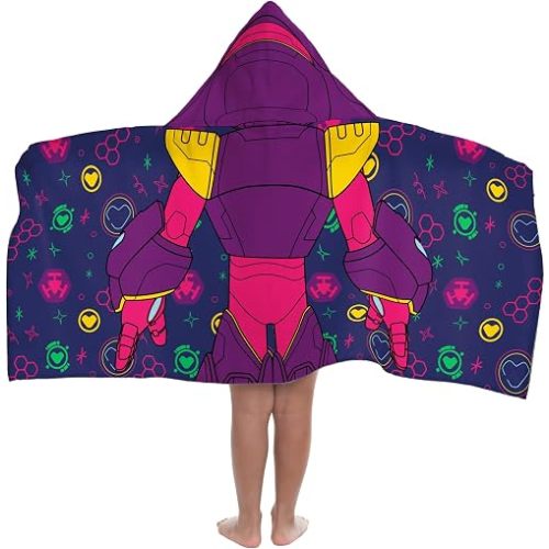 Jay Franco Kids Hooded Towel – 22" x 51" Super Soft Bath Wrap with 3D Hood, Fan Favorite Characters, Beach, Pool & Travel, Official Licensed, Purple - Iron Man and His Awesome Friends Ironheart