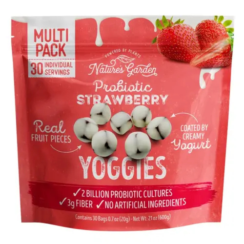Nature's Garden, Probiotic Strawberry Yoggies, 0.7 oz, 30-count | Costco