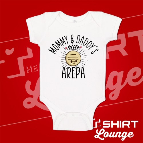 Mommy & Daddy's Little Arepa Baby One Piece Bodysuit, Toddler Shirt, Cute Food Baby Clothing, Newborn Baby Shower Gift for Arepa Lover, Kid