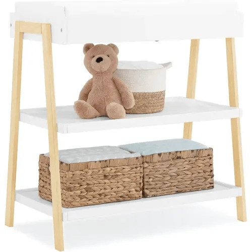 Delta Children Scout Changing Table - Greenguard Gold Certified, Bianca White/Natural