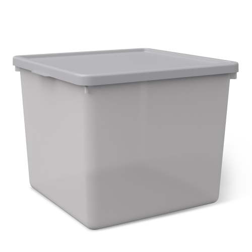 Mainstays Kids Gray Large Plastic Storage Bin with Lid