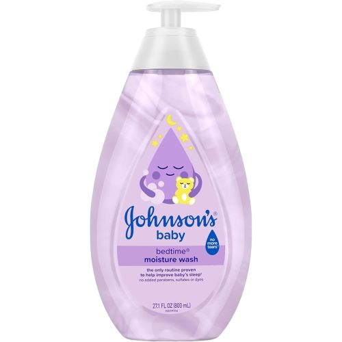 Johnson's Baby Bedtime Moisture Body Wash, Soothing NaturalCalm Aromas, Nighttime Bath Wash to Help Calm Baby Before Bed, Baby Wash, No added Parabens & Sulfates, Baby Essentials, 27.1 fl. oz