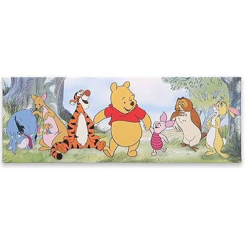 Open Road Brands Disney Winnie the Pooh and Friends Gallery Wrapped Canvas Wall Decor - Adorable Winnie the Pooh Wall Art for Kids' Bedroom or Nursery