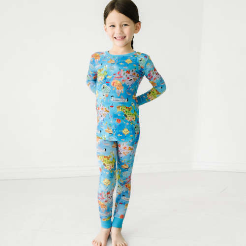 Around The World Two-Piece Pajama Set - Little Sleepies