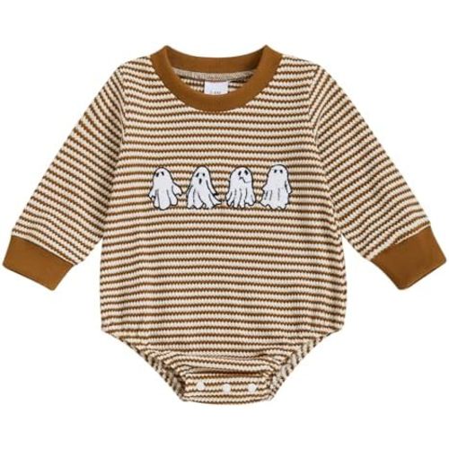 VISGOGO Unisex Baby Boy Girl Romper Waffle Newborn Infant Onesie Clothes Long Sleeve Bubble Oversized Romper Bodysuit Top
