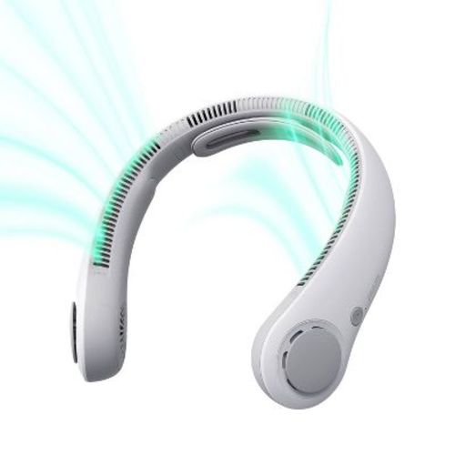 JISULIFE Life4 Hands Free Neck Fan with 5000mAh Battery USB Chargeable 5 Speed Settings Personal Portable Fan Gray
