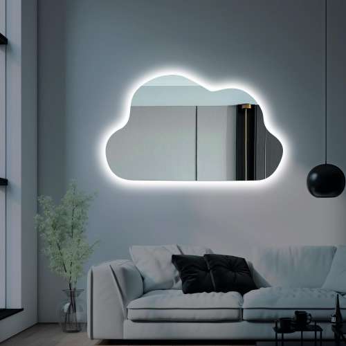 Cloud Shaped LED Lighted Mirror: Modern Kids Room Decor