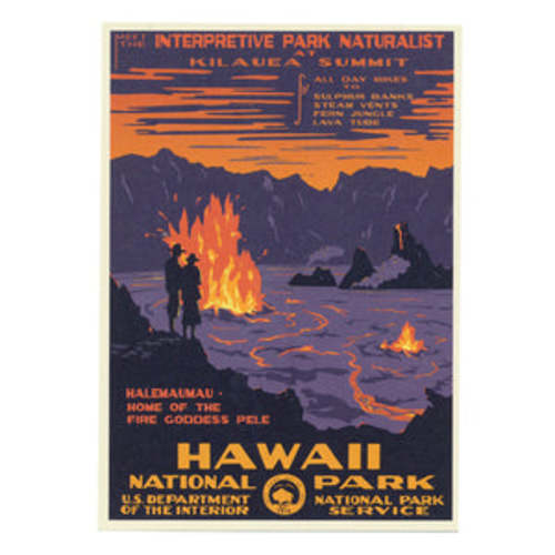 Poster: WPA Style Hawaiʻi Volcanoes National Park