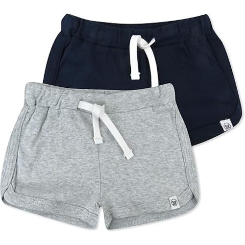 HonestBaby Multipack Shorts 100% Organic Cotton for Infant Baby and Toddler, Boys, Girls, Unisex