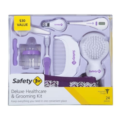 Safety 1st Deluxe Baby Healthcare and Grooming Kit, Pyramids Grape Juice, Newborn Baby Essentials, One Size, 24 Pieces