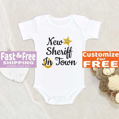 Cute Sheriff Baby Onesie® New Sheriff In Town Baby Onesie® Police Badge Baby Onesie® Cute Police Officer Onesie® Baby Shower Gift