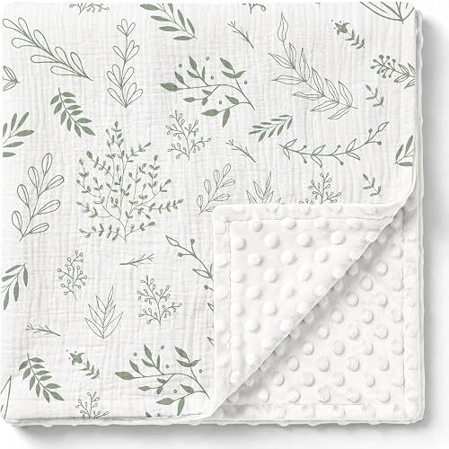 GLLQUEN BABY Muslin Baby Blankets for Boys & Girls, 2-Layer Toddler Blanket