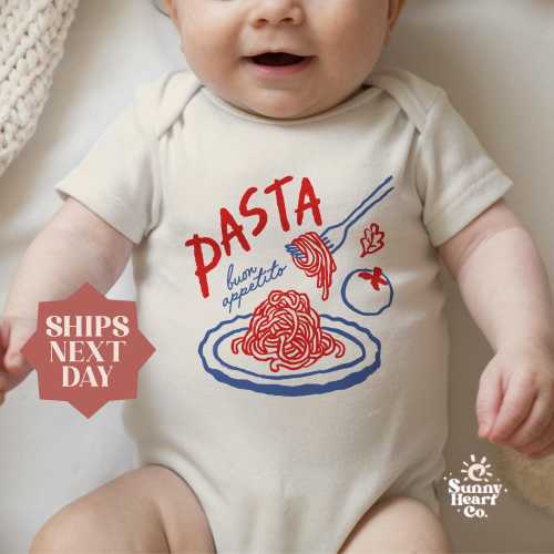Pasta Baby Bodysuit, Italian Food Baby Shower Gift, Funny Baby Outfit, Trendy Infant Clothes, Cute Baby One Piece(OT-173)