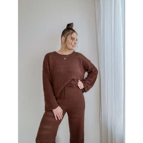 Ladies Knit Top & Pants Bundle - Espresso