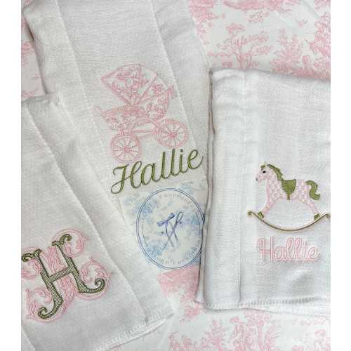 Personalized Embroidered Muslin Burp Cloths, Baby Girl Gift, Shower Gift, Newborn Essentials