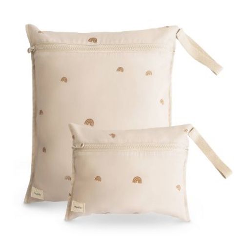 Mushie 2pk Water Resistant Wet Bag Baby Bath Safety and Accessories - Olive
