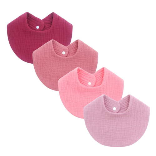4Pcs Baby Drooling Bibs 2-Layer Soft Cotton Burp Cloths for Newborns Feeding Breathable Saliva Towels
