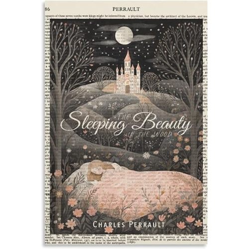 Children's Book Poster. Sleeping Beauty Vintage Book Cover Nursery Wall Art Poster-gigapixel-scale-2 Canvas Painting Wall Art Poster for Bedroom Living Room Decor 12x18inch(30x45cm) Unframe-style