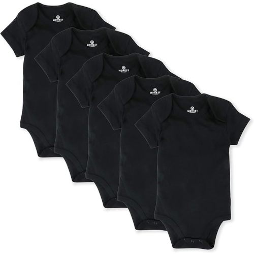 HonestBaby Baby 5-pack 100% Organic Cotton Short Sleeve One-piece Bodysuit