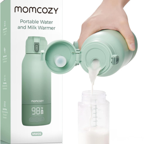 Momcozy Portable Milk Warmer for Travel – Dual Heating Modes for Breast Milk & Water, Portable Bottle Warmer with Fast Heating & Long Battery Life, 17 Ounces Large Capacity to Meet Your All-Day Needs