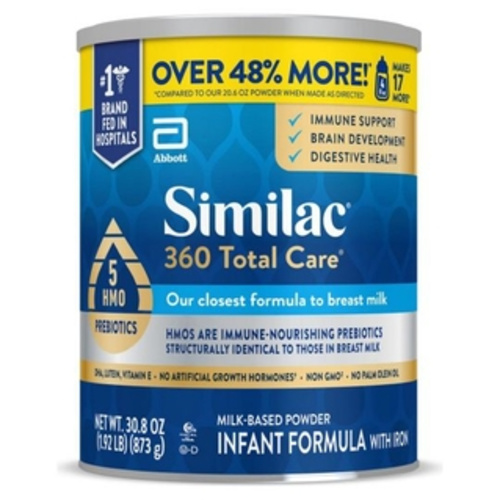 Similac 360 Total Care Infant Formula Powder 30.8 oz Can, Case of 6