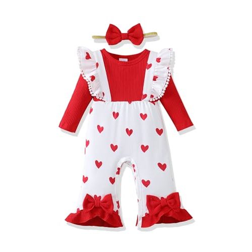 Renotemy Newborn Baby Girl Clothes Fall Winter Outfit Ribbed Romper Plaid Overalls Jumpsuit Infant Girl Outfits 0-18 Months