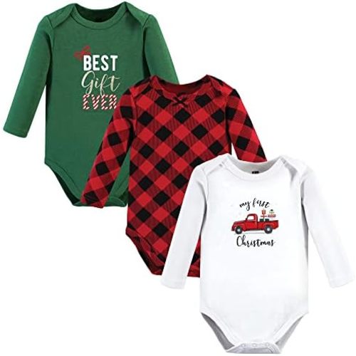 Hudson Baby baby-girls Cotton Long-sleeve Bodysuits 3-pack