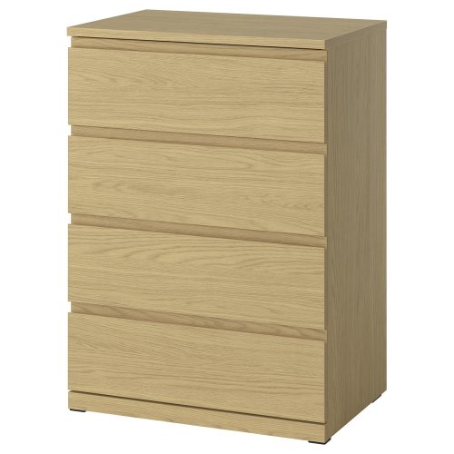 STORKLINTA 4-drawer dresser - oak effect/anchor/unlock function 27 1/2x18 7/8x38 5/8 "