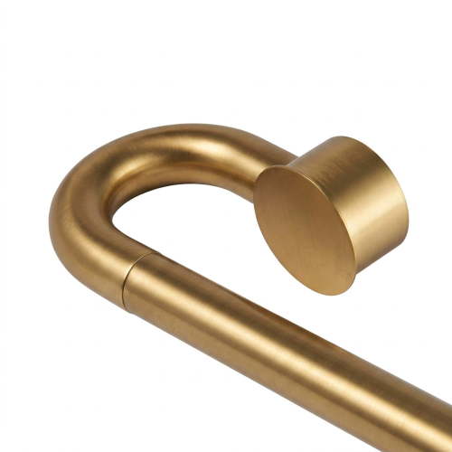 Better Homes & Gardens 1" Brass Swooping Adjustable Single Curtain Rod, 32-120"
