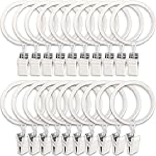 Amazon.com: WeeksEight 44 Pack Matte Silver Curtain Rings with Clips, Curtain Hooks Hangers Clip Rings for Hanging Drapes Bows Hat, Drapery Rings 1 in I D, Fits up to 5/8 in Diameter Curtain Rod. : Home & Kitchen