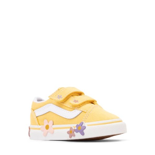 Vans Old Skool V Skate Shoe - Baby / Toddler - Yellow / Floral | Journeys
