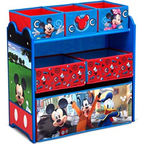 Delta Children Disney Mickey Mouse 6 Bin Design and Store Toy Organizer