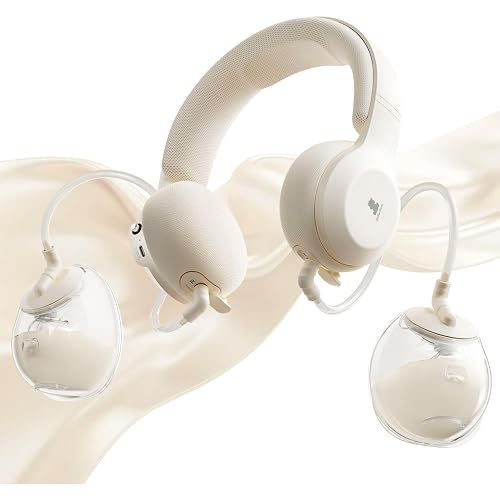 Snow Bear Wearable Breast Pump–Hands Free Portable Breast Pump with Neck Heated & 3 Size Flanges,160 min Battery Life Wireless Ultra Quiet Spill Resistant Breastfeeding Pump for Moms Home Work Travel