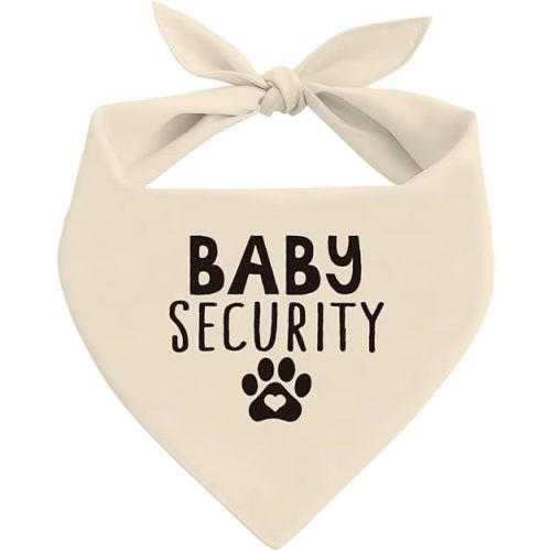 Baby Security Dog Bandana, Beige Pet Dog Scarf Accessories, Pregnancy Announcement Baby Reveal, Pet Dogs Triangle Scarf, Pets Bandana for Small Medium Dogs