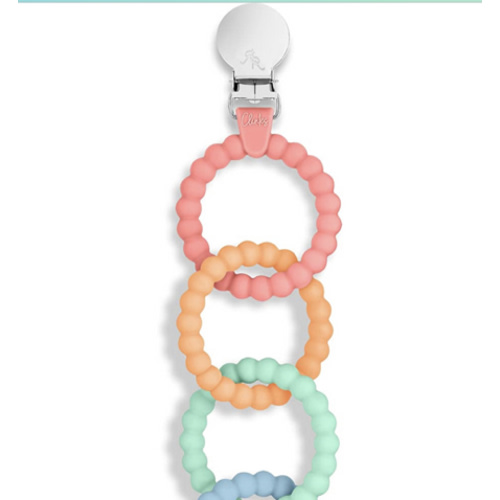 Ryan & Rose Cutie Clinks Attachable Teether Chew Toy for Babies (Mosaic)
