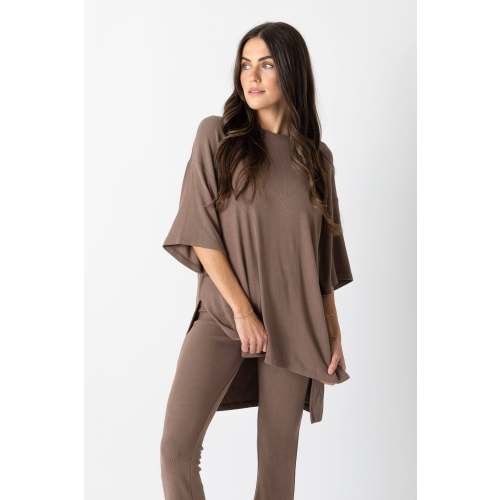 All Weekend Long Pant Set Taupe Brown
